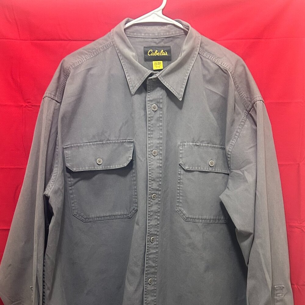 Cabela's vintage heavy button down shirt, men's  2XL gray